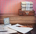 Vintage table with stationery