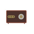 vintage tabletop radio flat design vector illustration. table top radio illustration isolated on white background Royalty Free Stock Photo