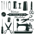 Vintage Tailor Elements Set Royalty Free Stock Photo