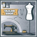 Vintage Tailor Shop Poster Royalty Free Stock Photo