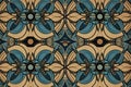 Vintage tan blue and brown seamless art deco wallpape, abstract, textures