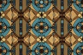 Vintage tan blue and brown seamless art deco wallpape, abstract, textures