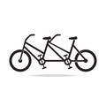 Vintage tandem bicycle icon illustration