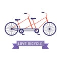 Vintage Tandem Bicycle Icon