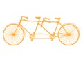 Vintage tandem bicycle. Vector