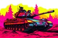 Vintage tank military art design,illustration,