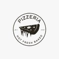 Vintage tasty pizza logo vector template