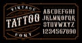 Vintage tattoo font on the dark background