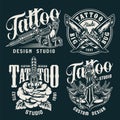 Vintage tattoo studio badges