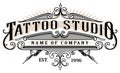 Vintage tattoo studio emblem_2 for white background