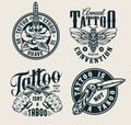 Vintage tattoo studio logos Royalty Free Stock Photo