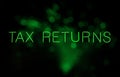 Vintage Tax Returns Neon Sign With Green Bokeh