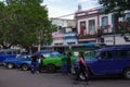 Vintage communal taxis in Havana, Cuba Royalty Free Stock Photo