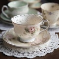 vintage tea cups - elegant still life photography Royalty Free Stock Photo