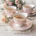 vintage tea cups - elegant still life photography Royalty Free Stock Photo