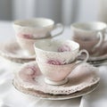 vintage tea cups - elegant still life photography Royalty Free Stock Photo