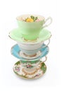 Vintage Tea Cups Royalty Free Stock Photo