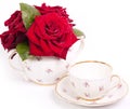 Vintage teacup with flowers Royalty Free Stock Photo