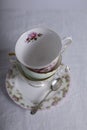 Vintage teacups stacked Royalty Free Stock Photo
