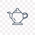 Vintage Teapot vector icon isolated on transparent background, l