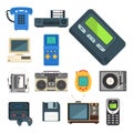 Vintage technologies vector retro audio multimedia entertainment Royalty Free Stock Photo