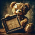 Vintage Teddy Bear Grunge Style Digital Art