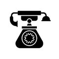 Vintage telephone black glyph icon Royalty Free Stock Photo