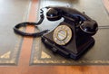 Vintage telephone on desk. Royalty Free Stock Photo