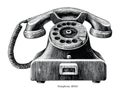 Vintage telephone hand draw clip art isolated on white background Royalty Free Stock Photo
