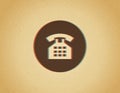 Vintage telephone with handset and buttons circle icon glitch distortion vibrant vector illustration Royalty Free Stock Photo