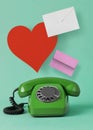 Vintage telephone love Royalty Free Stock Photo