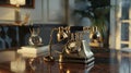 Vintage Telephone on Modern Desk Royalty Free Stock Photo