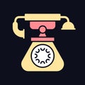 Vintage telephone RGB color icon for dark theme Royalty Free Stock Photo