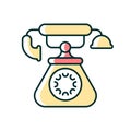 Vintage telephone RGB color icon Royalty Free Stock Photo