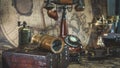 Vintage Telescope And Old Pirate Collection Royalty Free Stock Photo