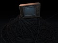 Vintage Television On Cable Pile