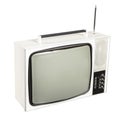 Vintage television with cut out screen on Isolated background. Royalty Free Stock Photo