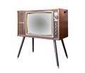 Vintage television isolated with clipping path Royalty Free Stock Photo