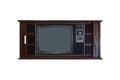 Vintage Television or old retro TV on isolated white background with clipping path Royalty Free Stock Photo