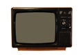 Vintage Television or old retro TV on isolated white background with clipping path Royalty Free Stock Photo