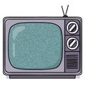 Old television with static screen illustration Royalty Free Stock Photo