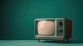 Retro TV on vibrant pastel color background, a nostalgic touch to modern minimalism