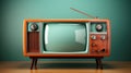 Retro TV on vibrant pastel color background, a nostalgic touch to modern minimalism