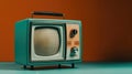 Retro TV on vibrant pastel color background, a nostalgic touch to modern minimalism