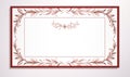 Vintage template of business card with red floral design with copy space. Royalty Free Stock Photo