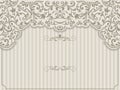 Vintage template with pattern and ornate borders. Royalty Free Stock Photo