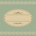 Vintage template with pattern and ornate borders.