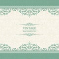 Vintage template with pattern and ornate borders. Ornamental lace pattern for invitation, greeting card, certificate. Royalty Free Stock Photo