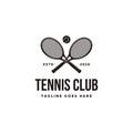 Vintage Tennis logo icon vector, tennis club, tournament, championship