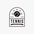 Vintage Tennis logo icon vector, tennis club, tournament, championship Royalty Free Stock Photo